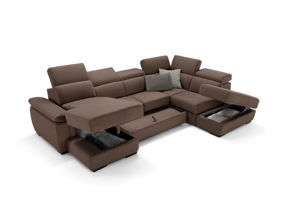 Chaise longue, 2 posti con angolo e pouf contenitore - Foto 1