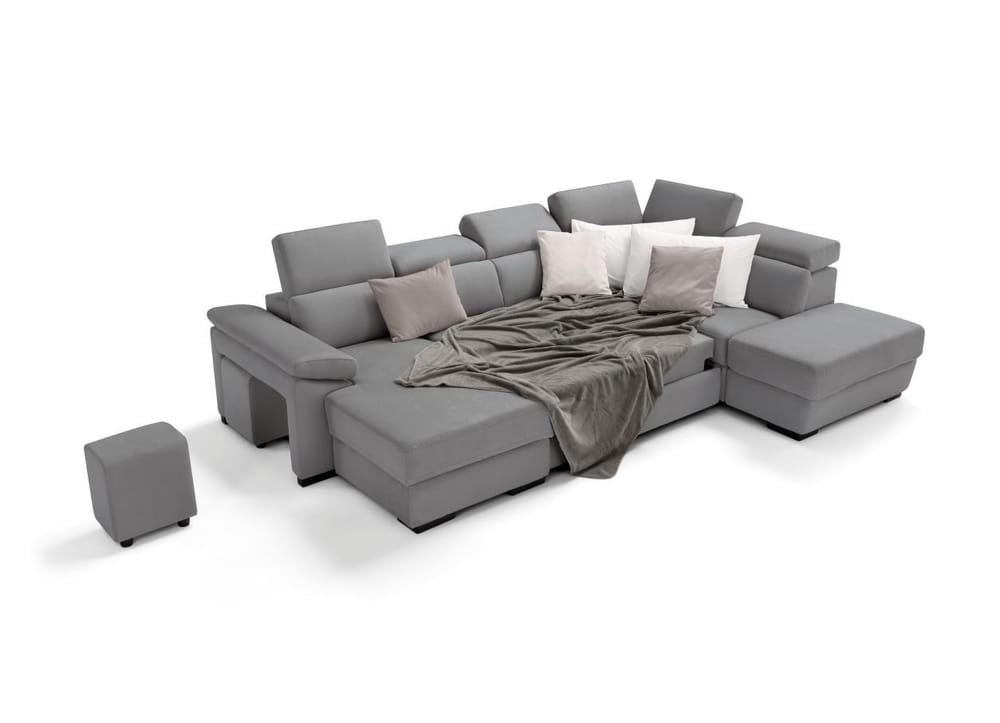 Chaise longue contenitore, 2 sedute, angolo terminale e pouff contenitore - Foto 2