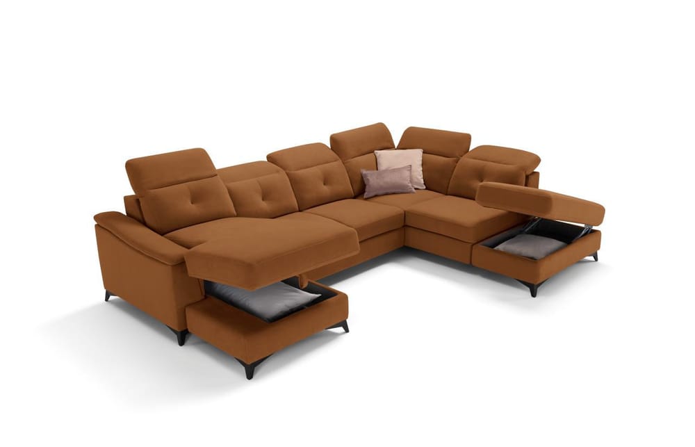 Chaise longue contenitore, due sedute, angolo terminale e pouff contenitore - Foto 1